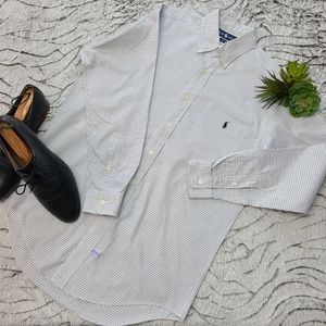Ralph Lauren Blue Checked Logo Dress Shirt